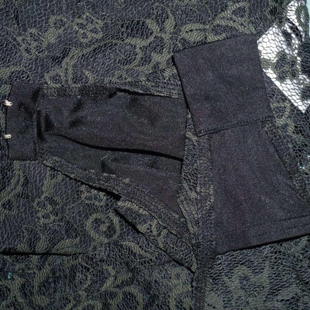 GANNI Flynn Lace Bodysuit size 34 US XS S  forest green  B-20 - Picture 8 of 9